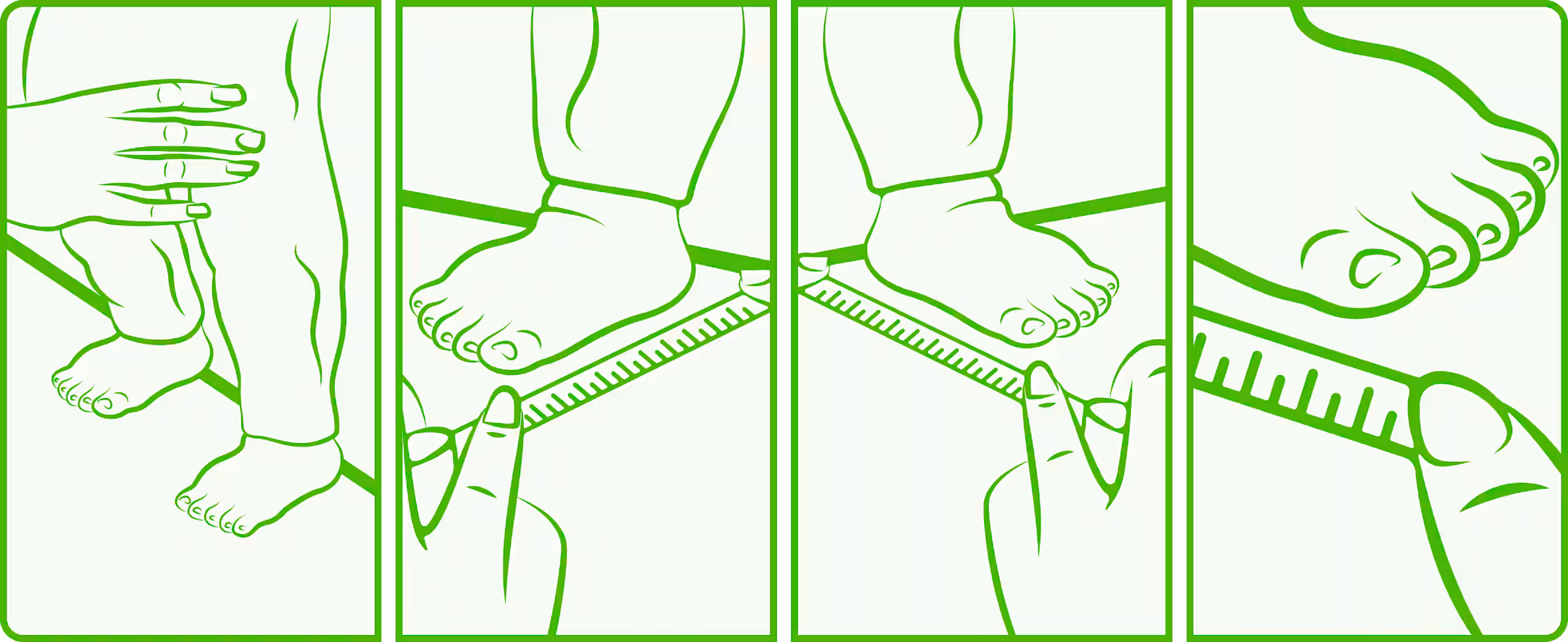 Steps to measure child's foot length